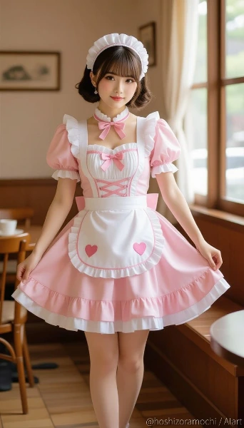 夢の中の給仕 ― ピンクのメイドと午後のティータイム