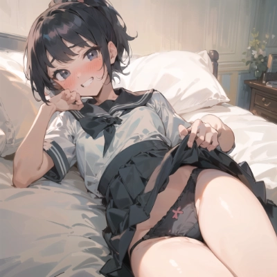おうちデート　ポニテちゃん