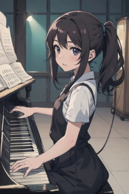 ピアノを弾く彼女