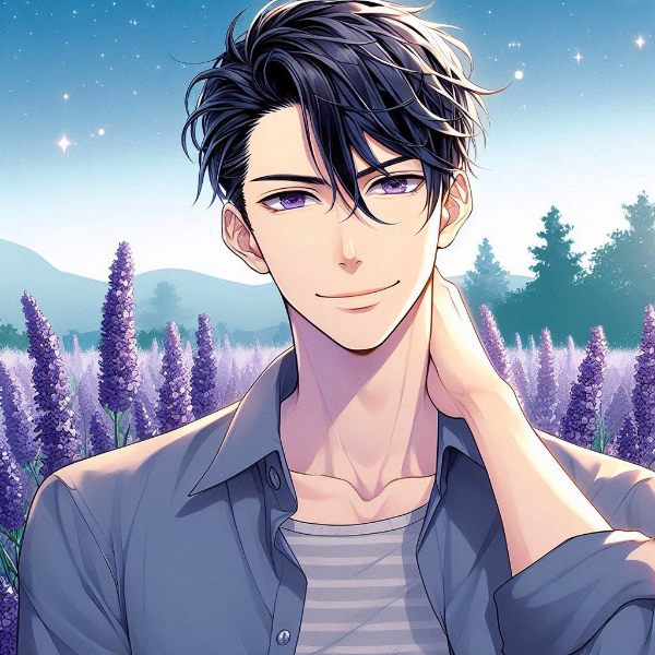 ラベンダー畑と、黒髪短髪男性＊その3(6枚)