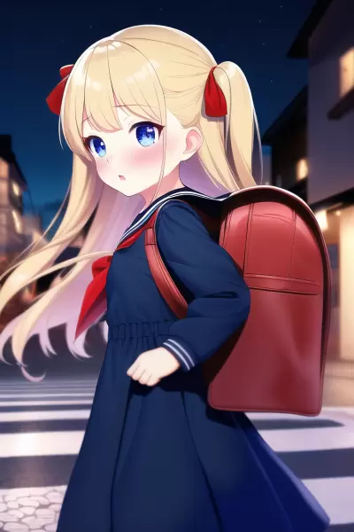 金髪少女と夜のお散歩