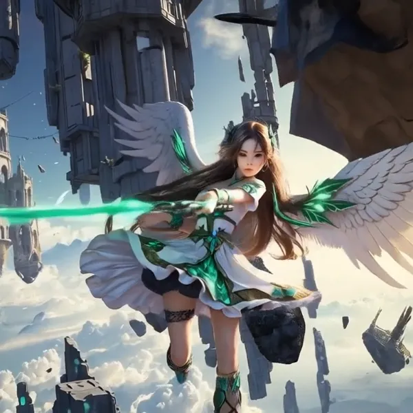 動画・巨大な剣を持つ天使