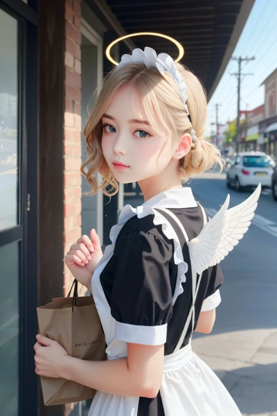 買い物帰りの天使さん