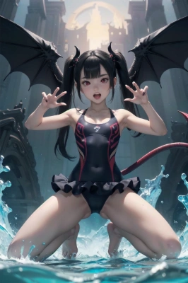 魔王さま、水着姿で