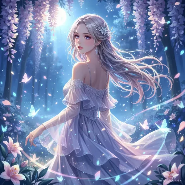 藤の森に響く月の調べ