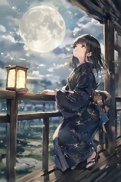 月迎えの縁側にて