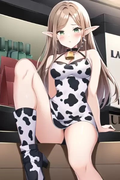 ブーツを試着中のゲートウェイちゃん