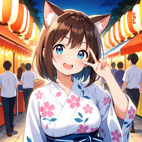 ネコミミ娘の夏祭り