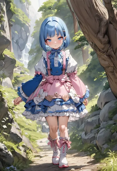 青髪少女の森の秘密探検