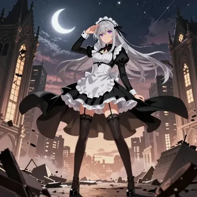 月夜の戦闘メイド
