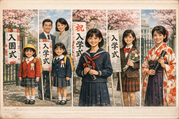 桜と共に…(レトロイラスト版)