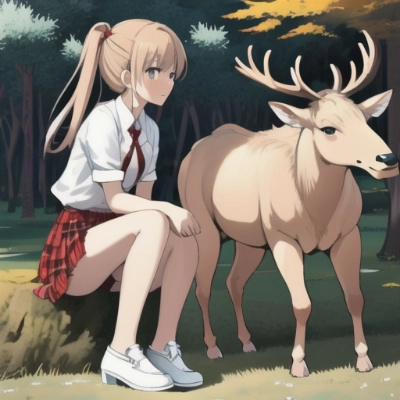 ヘラジカさんと少女