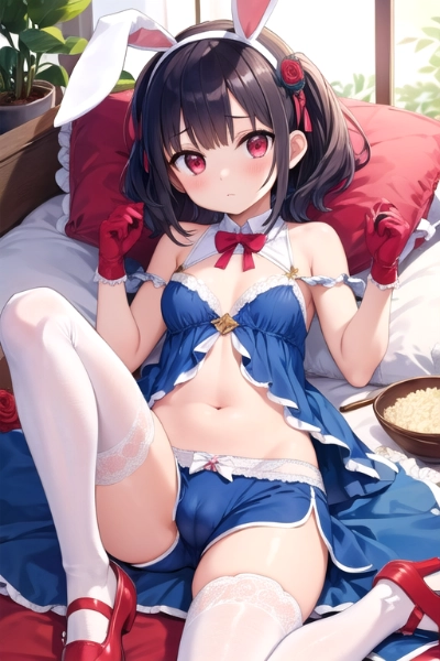 rabbit girl with plump thigh