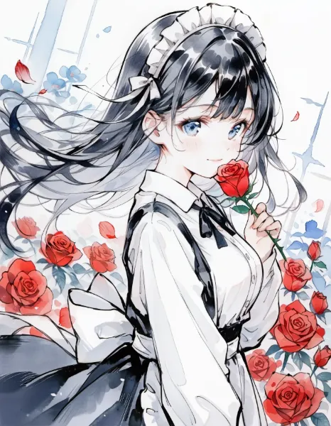 薔薇園のメイドさん