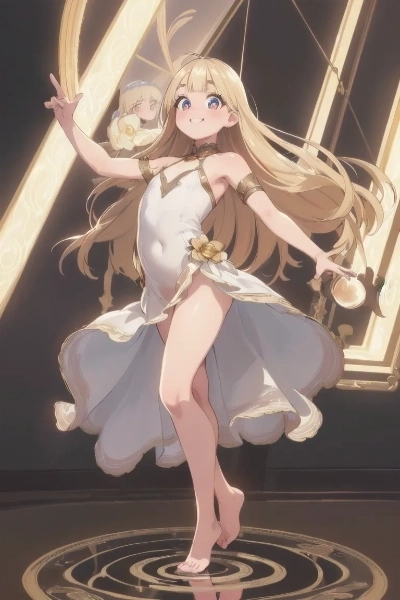 踊りに興じる金色の髪の少女