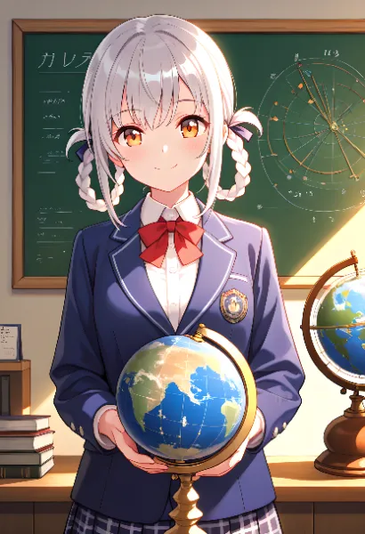 「えー、ここに地球儀があります。この地球儀の周りを･･･」