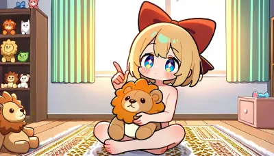ちゃんとかくしているライオンさん