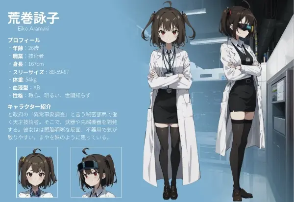 荒巻詠子のキャラクターシート