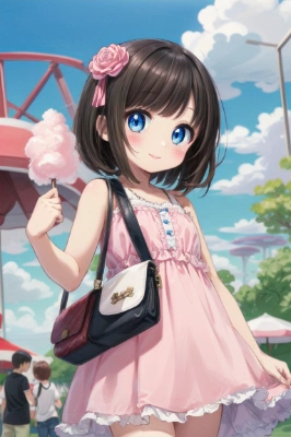 遊園地で