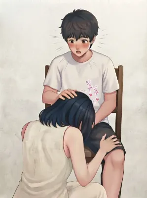 女性にお口でしゃぶってもらう少年
