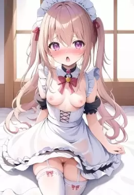 恥ずかしがりながら見せてくださるメイドさん6