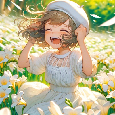 白いフリージアの花の精