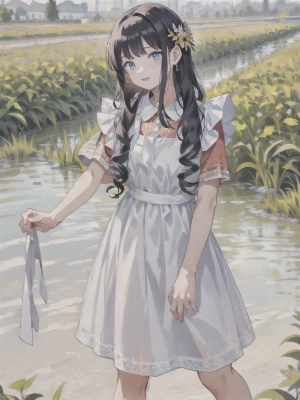 エプロンの少女