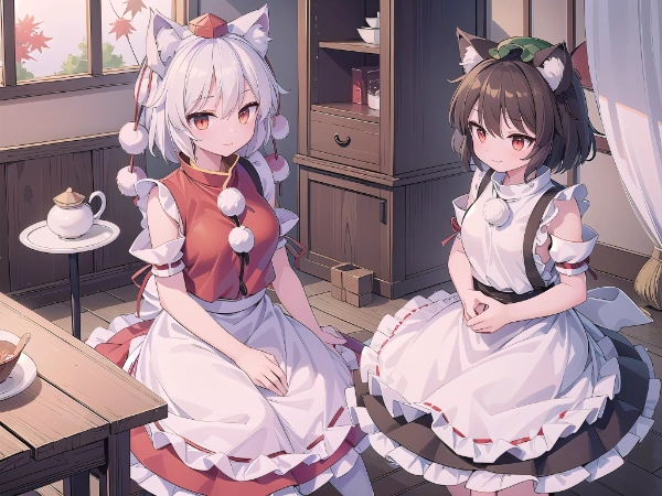 白狼メイドと黒猫メイド