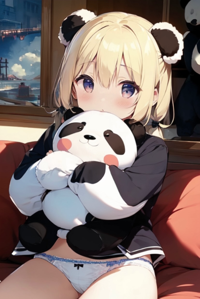 パンダのぬいぐるみを抱く少女☆
