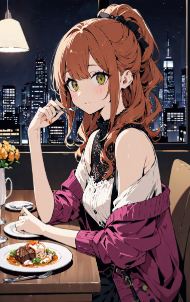 Dinner and night view