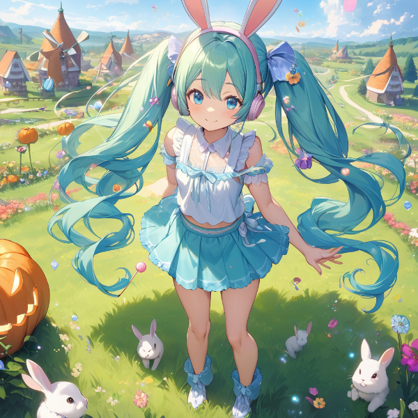 うさ耳のミクと風の民の村