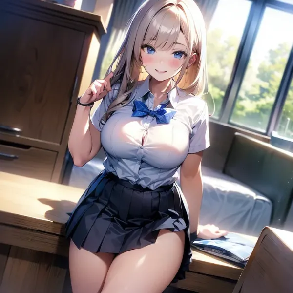 陽光に輝く制服の誘惑