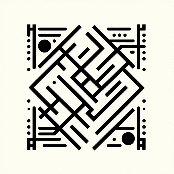 シンプルな幾何学模様のラインアート