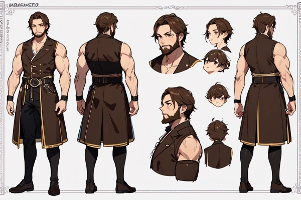 設定資料集。うちの子。筋骨隆々の親父。