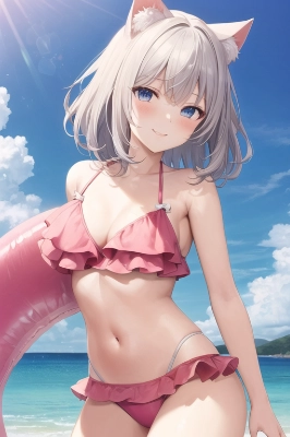 水着の猫耳ちゃん