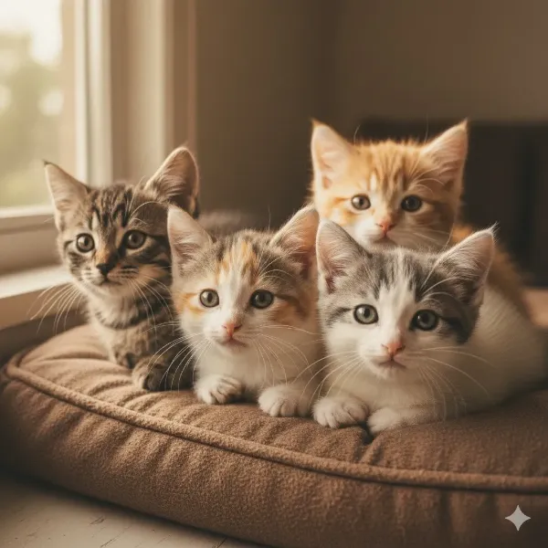 子猫たちの窓辺の秘密会議