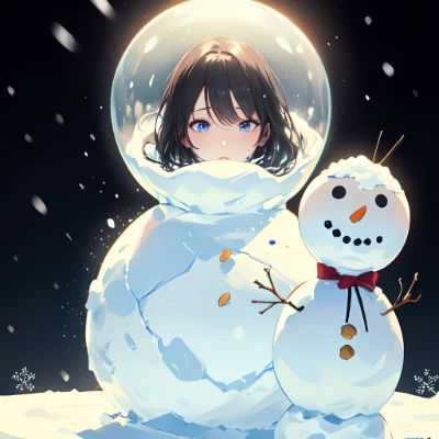 「雪だるまの横に立つ」（違うそうじゃない）
