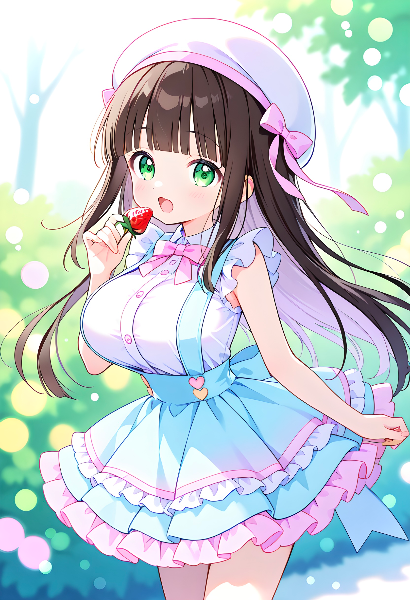 イチゴをぱくっ