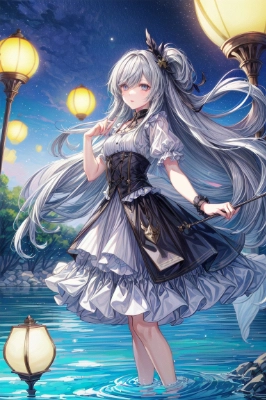 河辺の少女