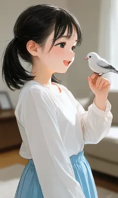 少女と文鳥