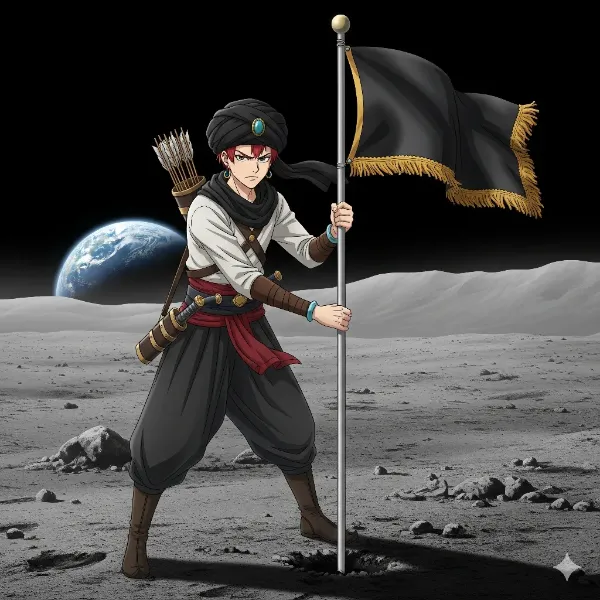 宇宙空間で旗をなびかせてしまう兄者(pixiv再掲)