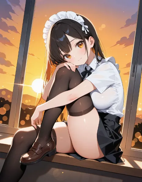 窓辺のメイドさん