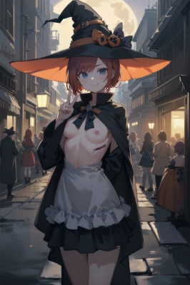 ハロウィンパレードの横で