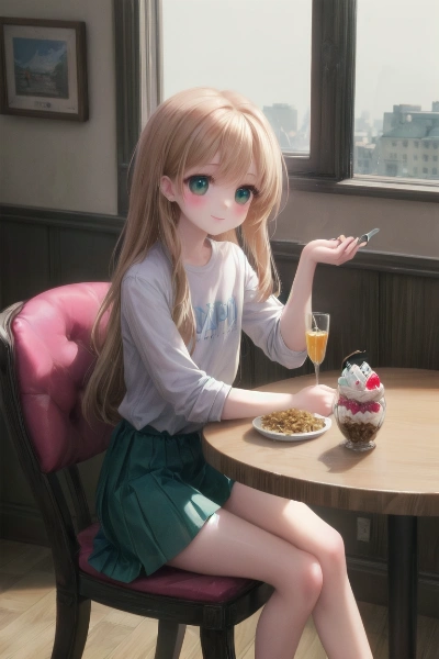 パフェを食べる〇〇ちゃん