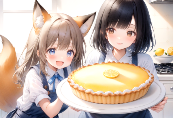 桜子さんとコン子・レモンパイ