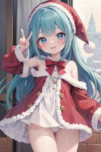 Cute girls in Santa Outfit