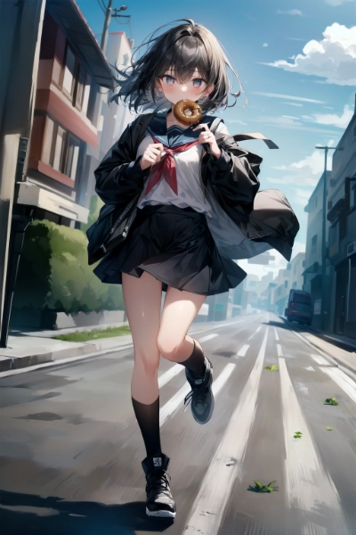 ドーナツくわえて遅刻ギリギリ！