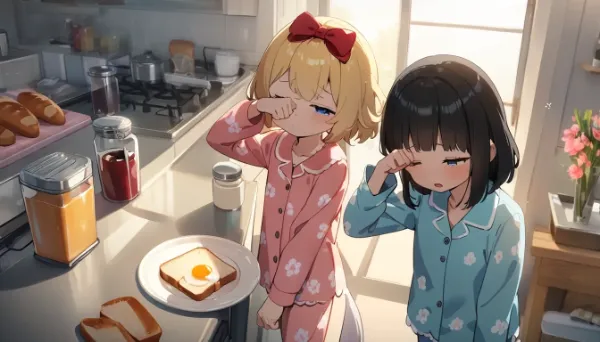 朝ゴハンこれでいいかなー。眠いけど