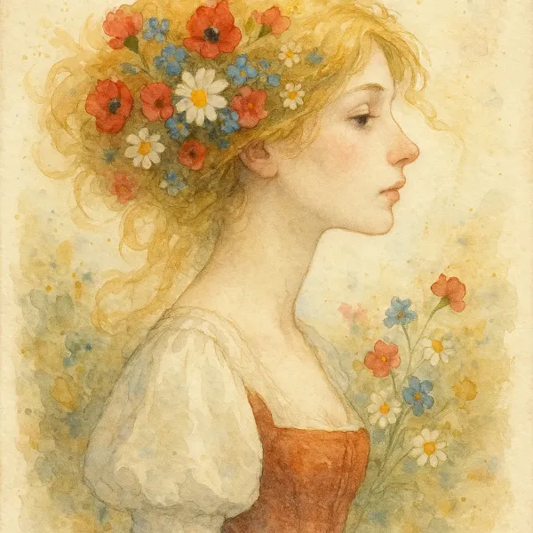 花冠の少女と春のささやき