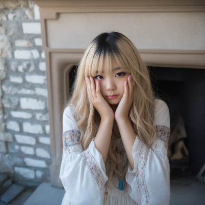 Hiding face with arm